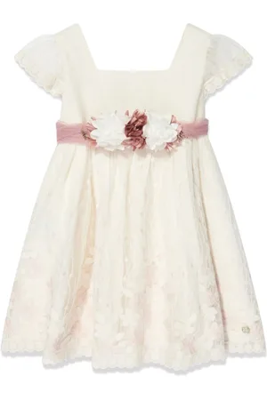 PAZ RODRIGUEZ Floral-appliqué lace dress