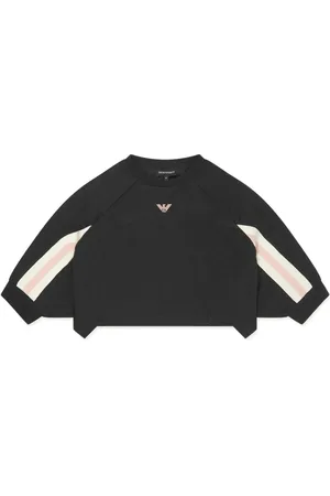 Emporio Armani Logo-jacquard cropped sweatshirt