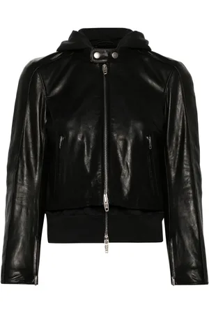 Balenciaga Layered-detail leather jacket