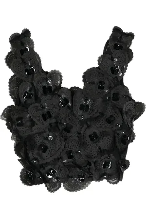 Cynthia Rowley Heart-appliquéd cropped top