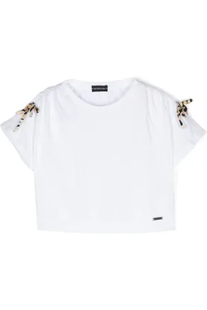 MONNALISA Bow-detail cotton T-shirt