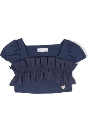 MONNALISA Draped-detail crop top