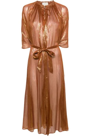 FORTE FORTE Metallic-threading tied-waist coat