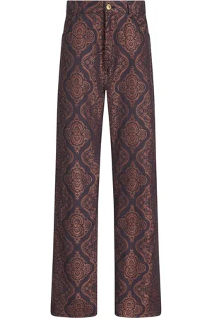 Etro Paisley-jacquard straight-leg jeans