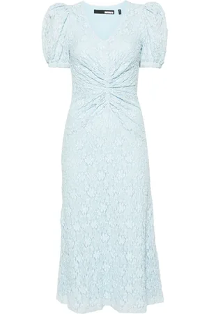 ROTATE Floral-lace midi dress