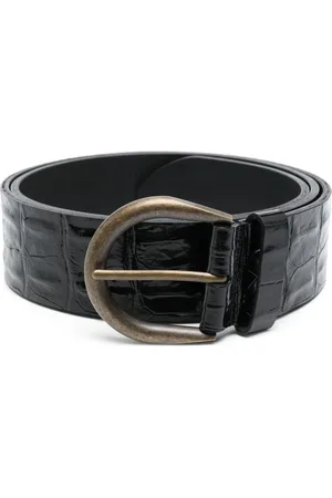 Saint Laurent Crocodile-effect leather belt