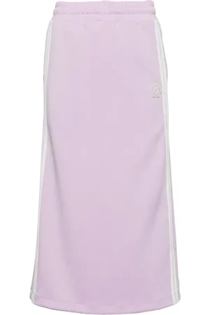 Chocoolate Floral-appliqué track skirt
