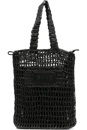 Msgm Woven raffia shoulder bag