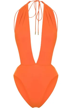 Saint Laurent Backless V-halter swimsuit