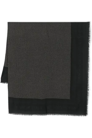 Saint Laurent Polka-dot jacquard scarf