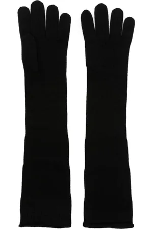 Saint Laurent Logo-patch cashmere gloves