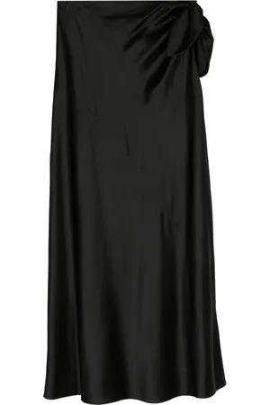 Saint Laurent Tie-detail silk maxi skirt