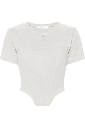 GIUSEPPE DI MORABITO Corset-layer cotton T-shirt