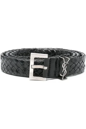 Saint Laurent Cassandre interwoven leather belt