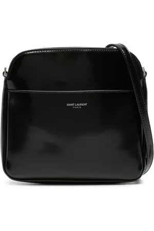 Saint Laurent Logo-stamp leather messenger bag