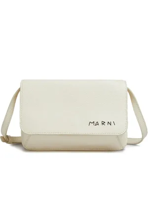 Marni Logo-embroidered leather shoulder bag