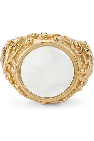 EMANUELE BICOCCHI Arabesque engraved sovereign ring