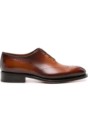 Santoni gradient-effect leather oxford shoes - Red