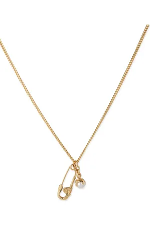EMANUELE BICOCCHI Safety pin pearl-pendant necklace