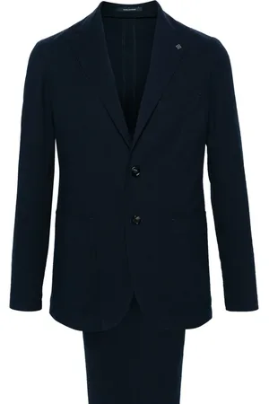 TAGLIATORE Seersucker-texture single-breasted suit