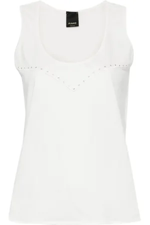 Pinko Eyelet-detail cotton T-shirt