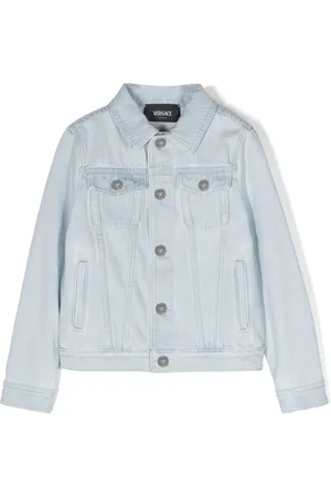 VERSACE Medusa Head-embroidered denim jacket