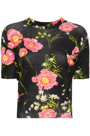 Balenciaga Floral-print knitted top