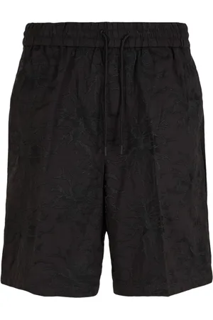 Emporio Armani Embroidered cotton track shorts