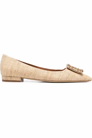 ROBERTO FESTA Crystal-buckle ballerina shoes