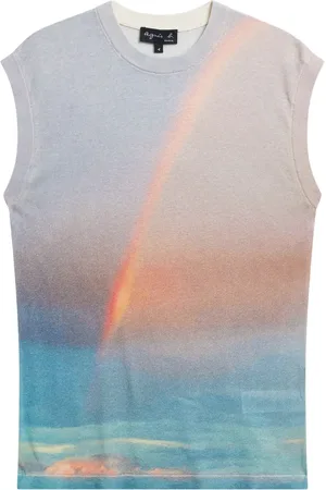 AGNÈS B. Rainbow sleeveless knitted top