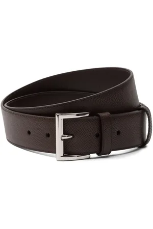 Prada Triangle-logo Saffiano leather belt