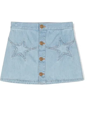 VERSACE Star-embroidery cotton mini skirt