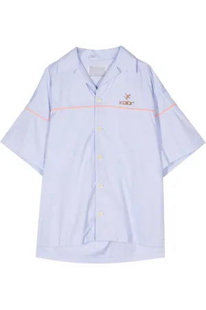 Kolor Logo-embroidered cotton shirt