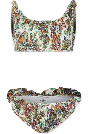 Etro Paisley-print shirred bikini