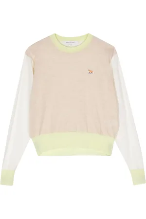 Maison Kitsuné Colour-block merino wool jumper