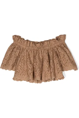 Twin-Set Chantilly-lace cotton blouse
