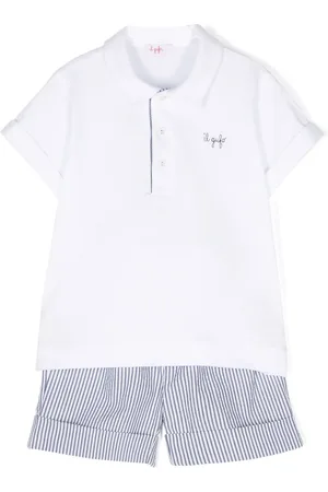 Il gufo Striped cotton shorts set