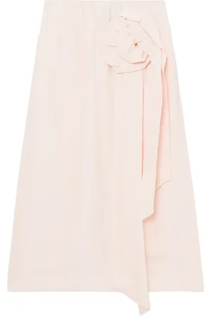 Simone Rocha Rose-appliqué draped-detail midi skirt