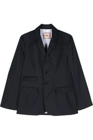 Plan C Poplin single-breasted blazer