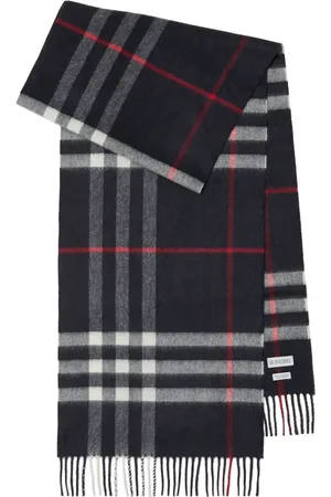 Burberry Fringed check cashmere scarf