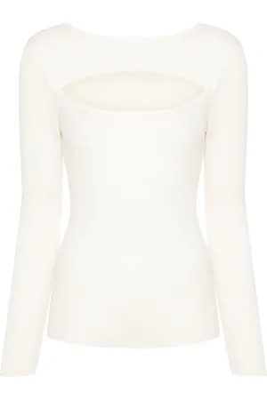 Allude Cut-out ribbed top