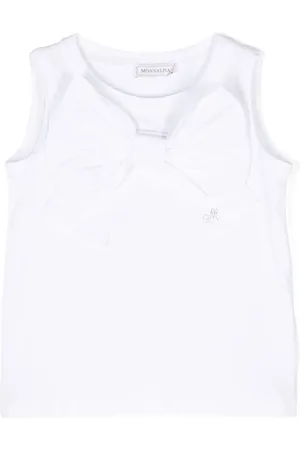 MONNALISA Oversized-bow sleeveless top