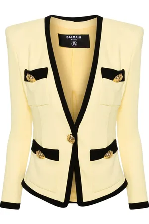Balmain Collarless crepe blazer