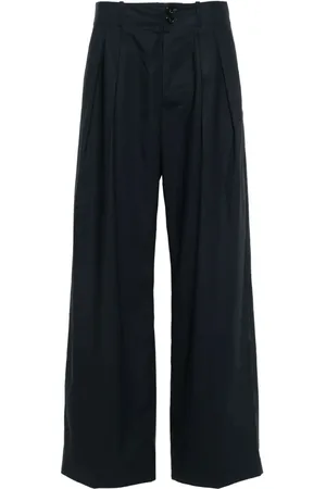 Plan C Pleated straight-leg trousers