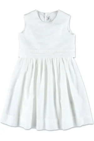 Il gufo Lace-detail cotton voile dress