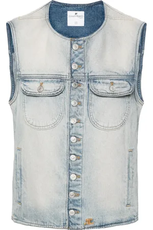 Courrèges Logo-embroidered denim vest