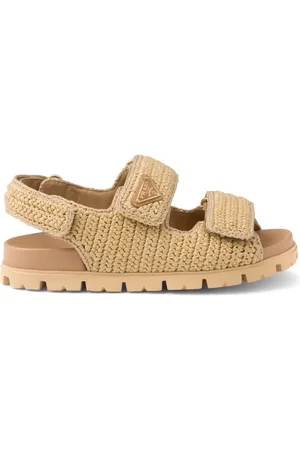 Prada Logo-plaque woven sandals