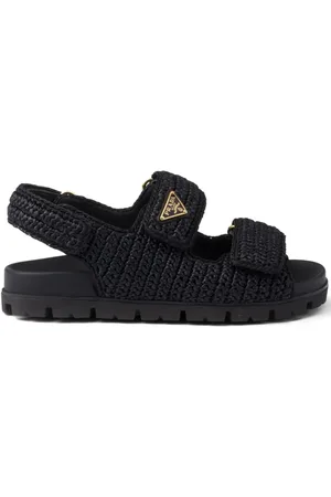 Prada Logo-plaque woven sandals