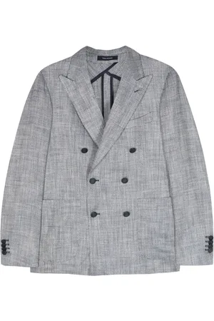 TAGLIATORE Double-breasted herringbone-pattern blazer
