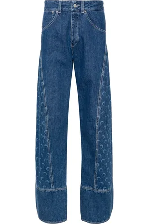 Marine Serre Mid-rise straight-leg jeans